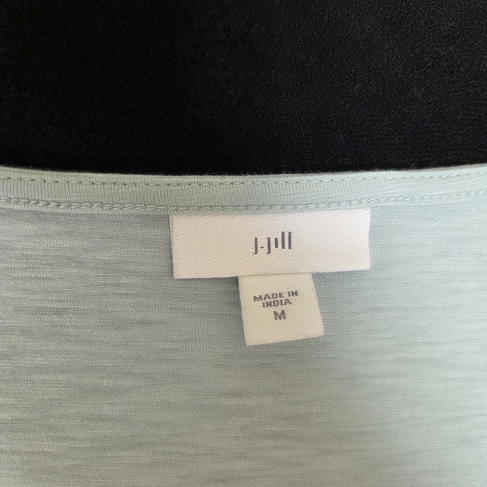 J. Jill Top Medium 3/4 Bell Sleeve Dainty Pompom Trim - Picture 4 of 9